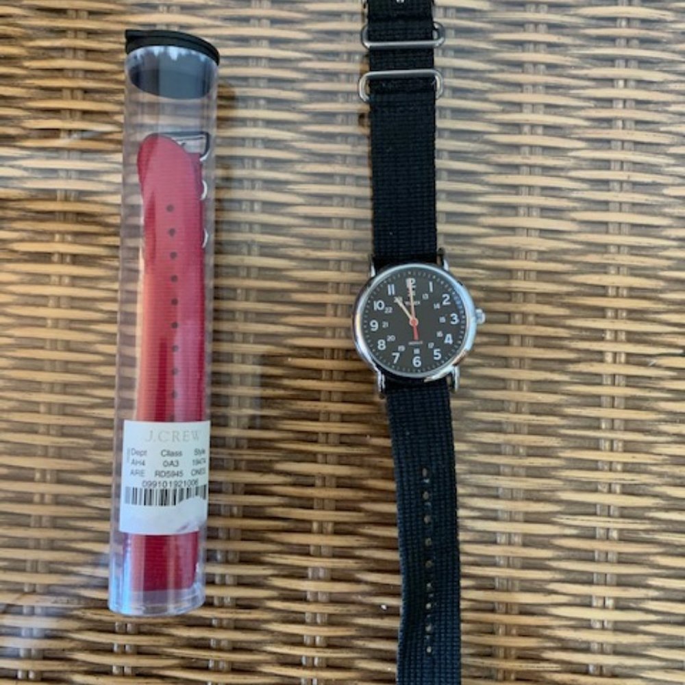 Timex Watch with Black and Red Bands